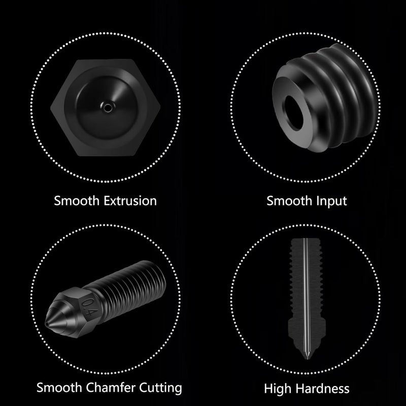 Comgrow Official Creality K1 Nozzle Kits, 5PCS Ender 3 V3 KE 3D Printer Hardened Steel Nozzles 0.4mm, High-Speed Printing and High Flow Extruder Nozzles for Creality K1 / K1 Max/CR-M4 / CR-10 SE - Image 4